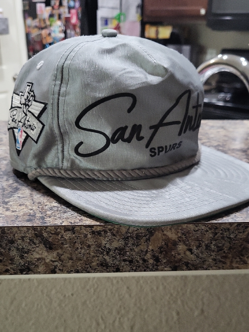 New Era Black and Green Spurs Snapback Hat - Interior View